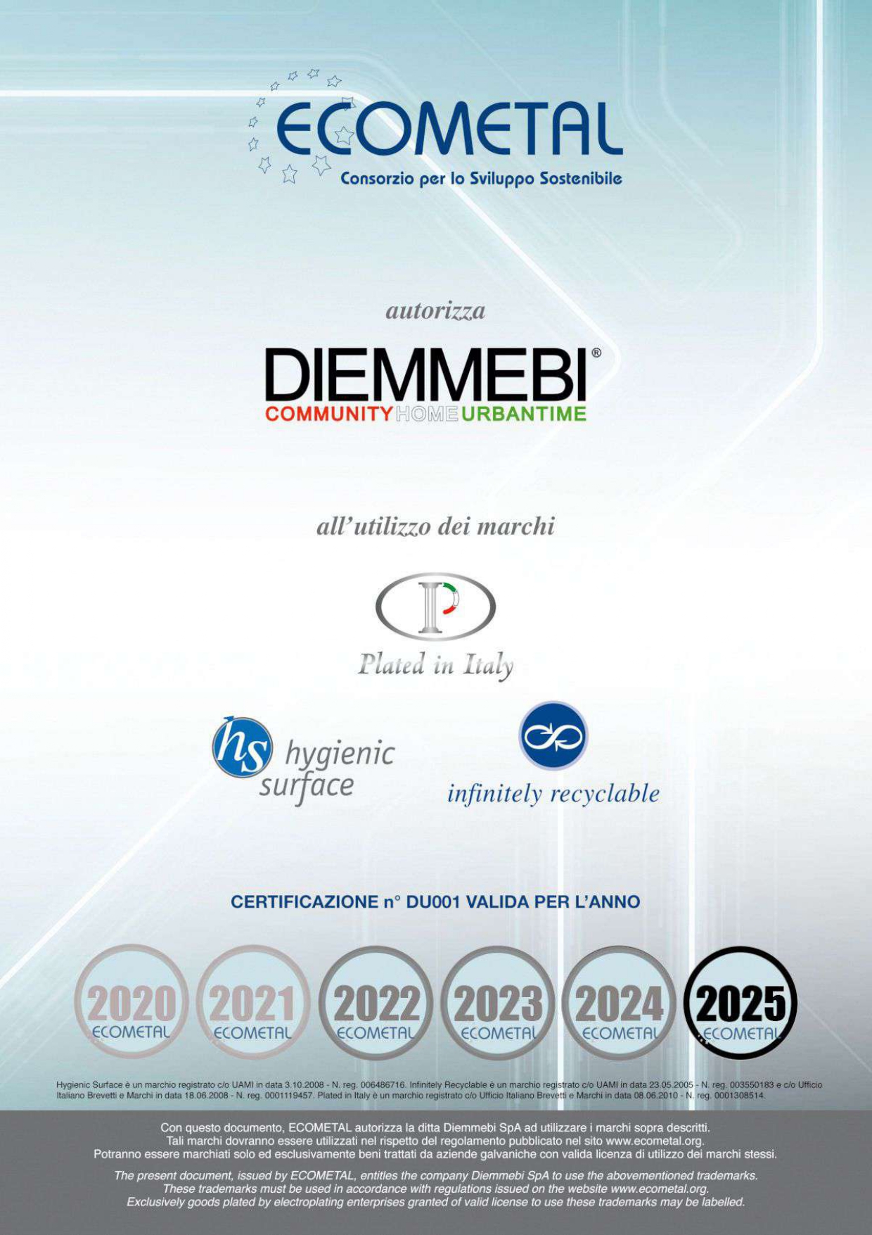 Certificato Ecometal